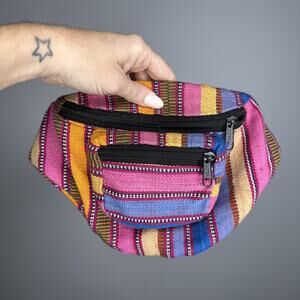 Cotton Fanny Pack Hippie Waist Pack Purse Beach Bag Boho Gypsy Bumbag Festival